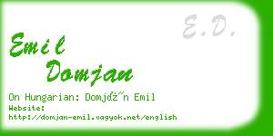 emil domjan business card